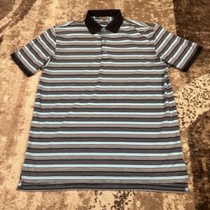 Peter Millar Polo Shirt Mens M Summer Comfort Striped Performance Short Sleeve